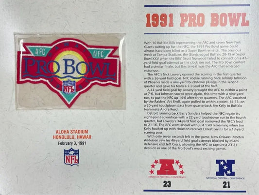 1991 NFL Pro Bowl Willabee & Ward Stat Card Patch