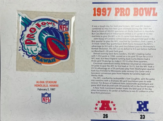 1997 NFL Pro Bowl Willabee & Ward Stat Card Patch