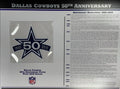 Écusson Willabee &amp; Ward du 50e anniversaire des Dallas Cowboys 2010 avec carte de statistiques