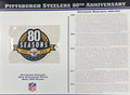 2012 Pittsburgh Steelers 80th Anniversary Willabee & Ward Patch With Stat Card