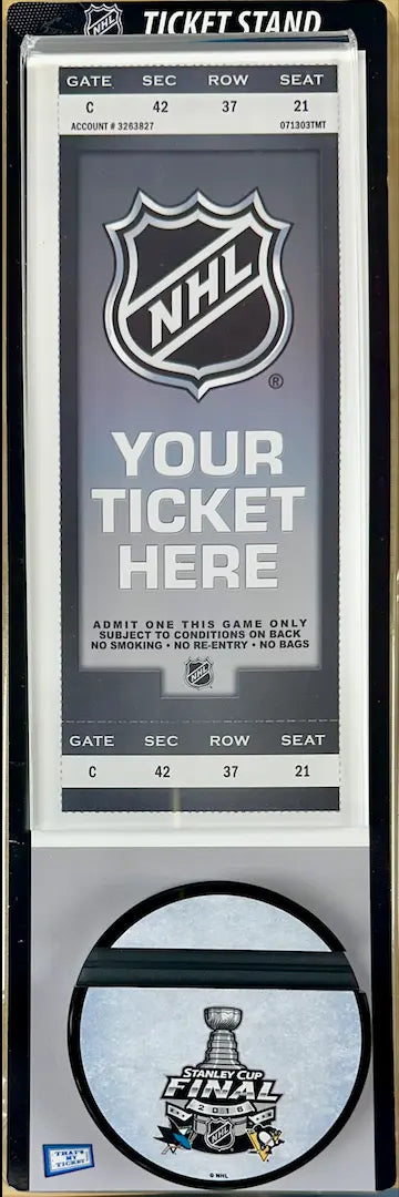 2016 NHL Stanley Cup Finals Ticket Holder Display Pittsburgh Penguins San Jose Sharks