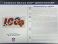 Écusson Willabee &amp; Ward du 100e anniversaire des Chicago Bears 2019 avec carte de statistiques