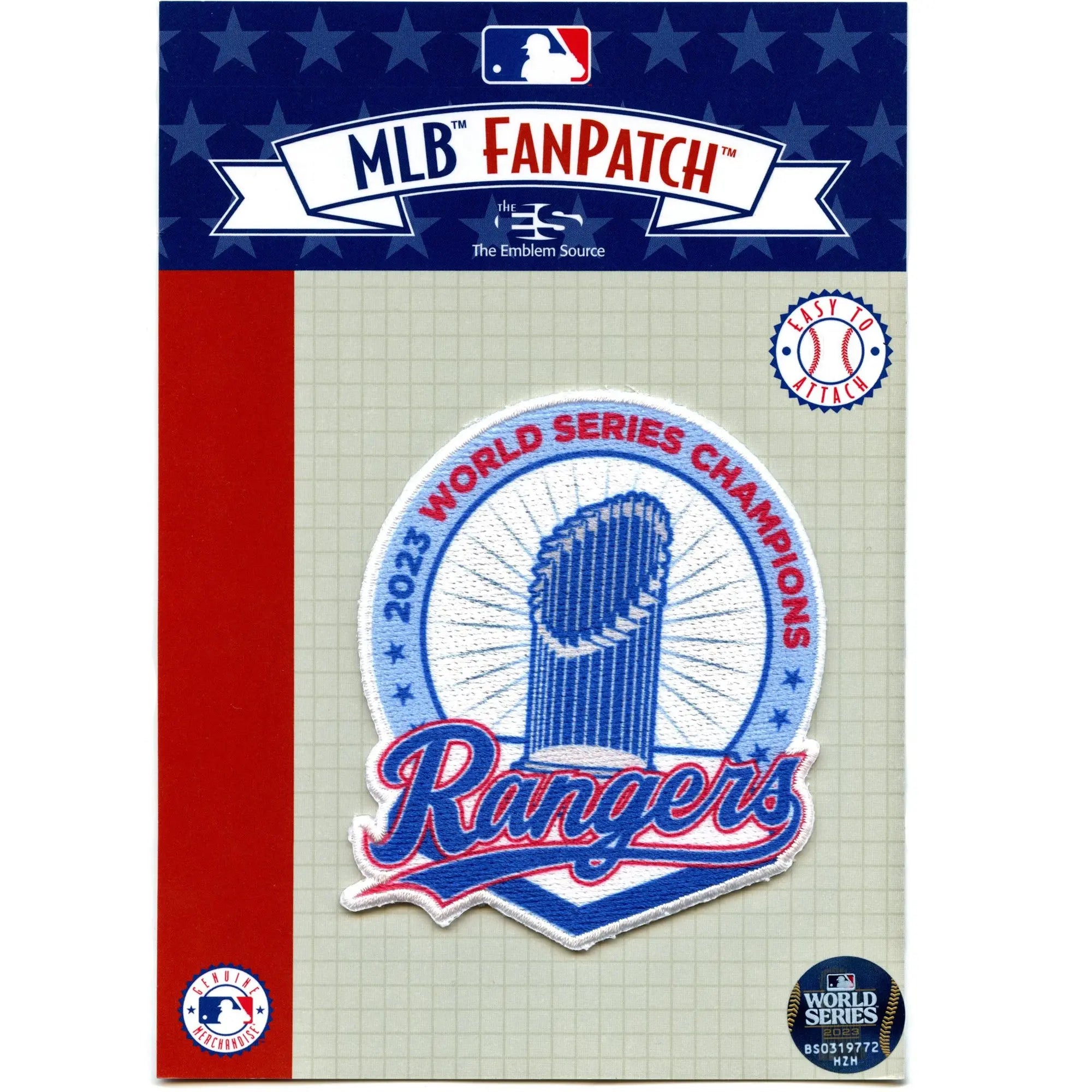 2023 MLB World Series Champions Texas Rangers Trophy Jersey Patch