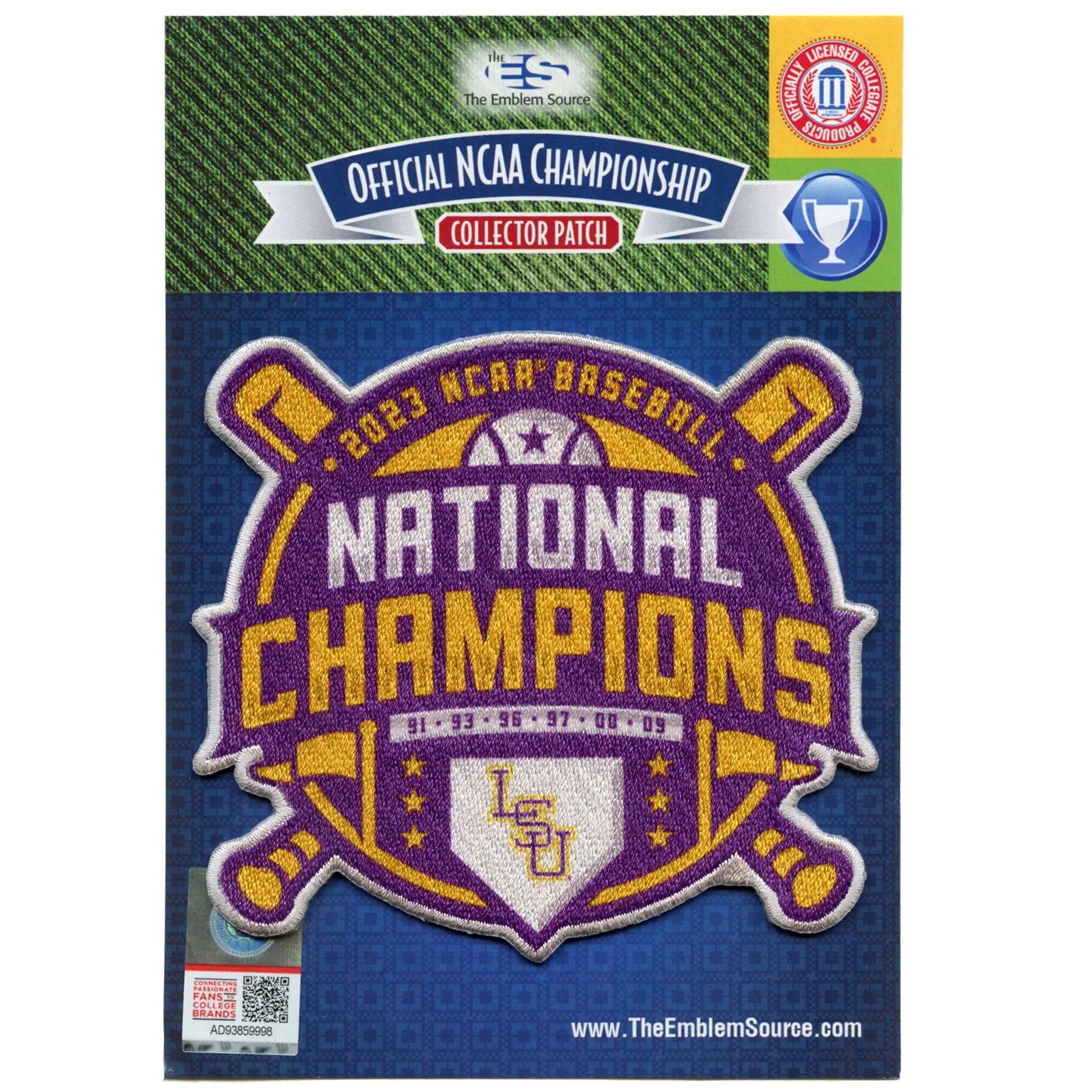 LSU Tigers 2023 Men's Baseball National Champions Patch