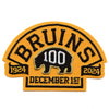 2024 Boston Bruins Team 100th Anniversary Game Jersey Patch Gold December 1, 2024