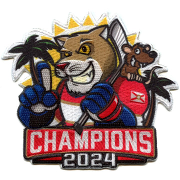 2024 Florida Champions Mascot Hockey Patch Sports Exclusive Embroidered Iron On