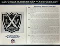 2024 Las Vegas Raiders 65th Anniversary Willabee & Ward Patch With Stat Card
