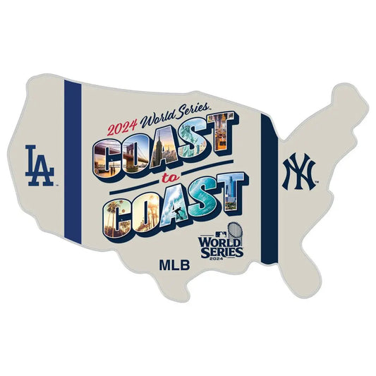 2024 MLB World Series Lapel Pin New York Yankees Los Angeles Dodgers Coast to Coast