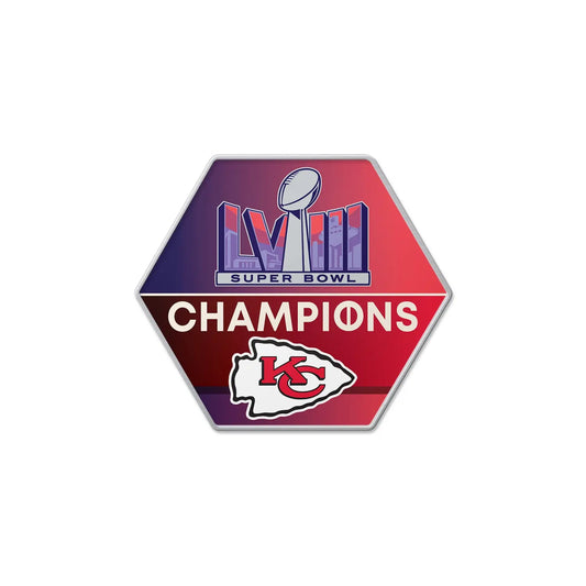 2024 NFL Super Bowl LVIII 58 Champions Kansas City Chiefs Hexagon Pin