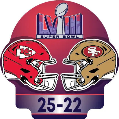 2024 NFL Super Bowl LVIII 58 Champions Kansas City Chiefs Score Pin ...