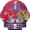 2024 NFL Super Bowl LVIII 58 Champions Kansas City Chiefs Score Pin