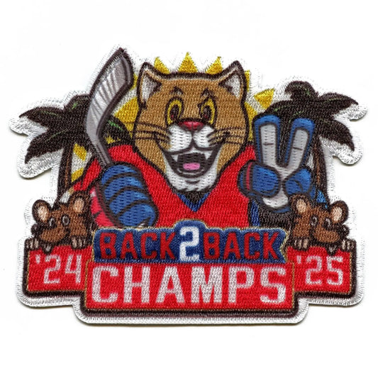 2025 Florida Back to Back Champions Mascot Hockey Patch Sports Exclusive Embroidered Iron On