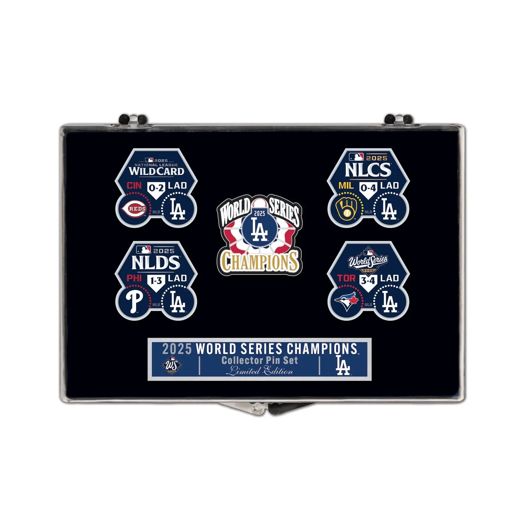 2025 MLB World Series Champions Los Angeles Dodgers 5 Piece Set Lapel Pins