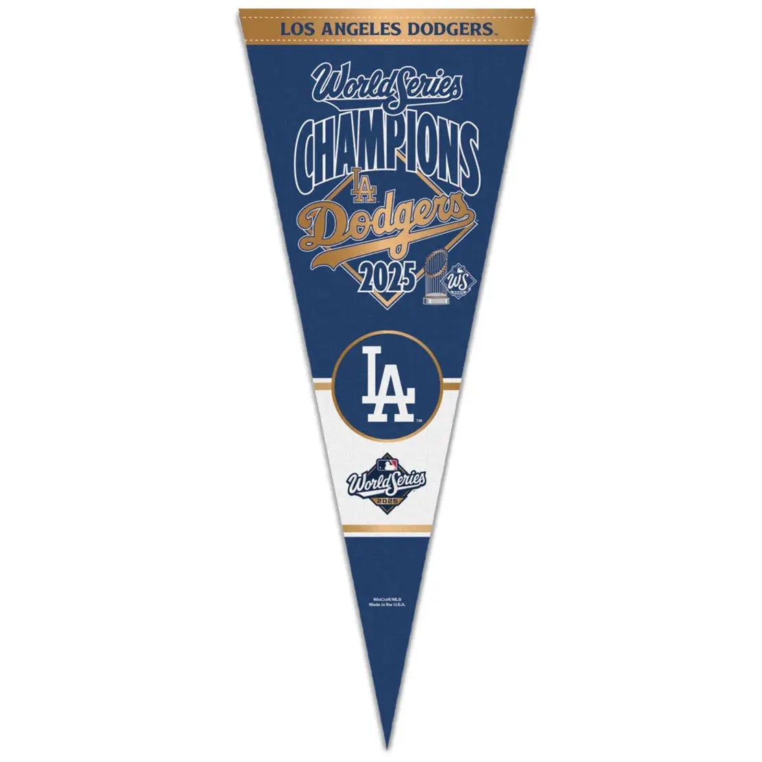 2025 MLB World Series Champions Los Angeles Dodgers Vertical Pennant
