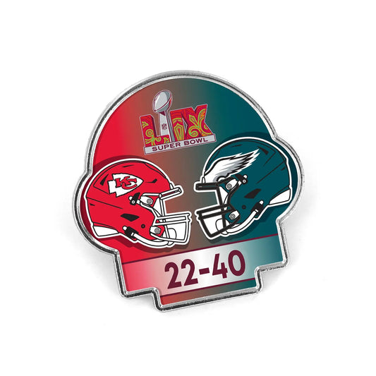 2025 NFL Super Bowl LIX 59 Champions Score Pin Kansas City Chiefs Philadelphia Eagles