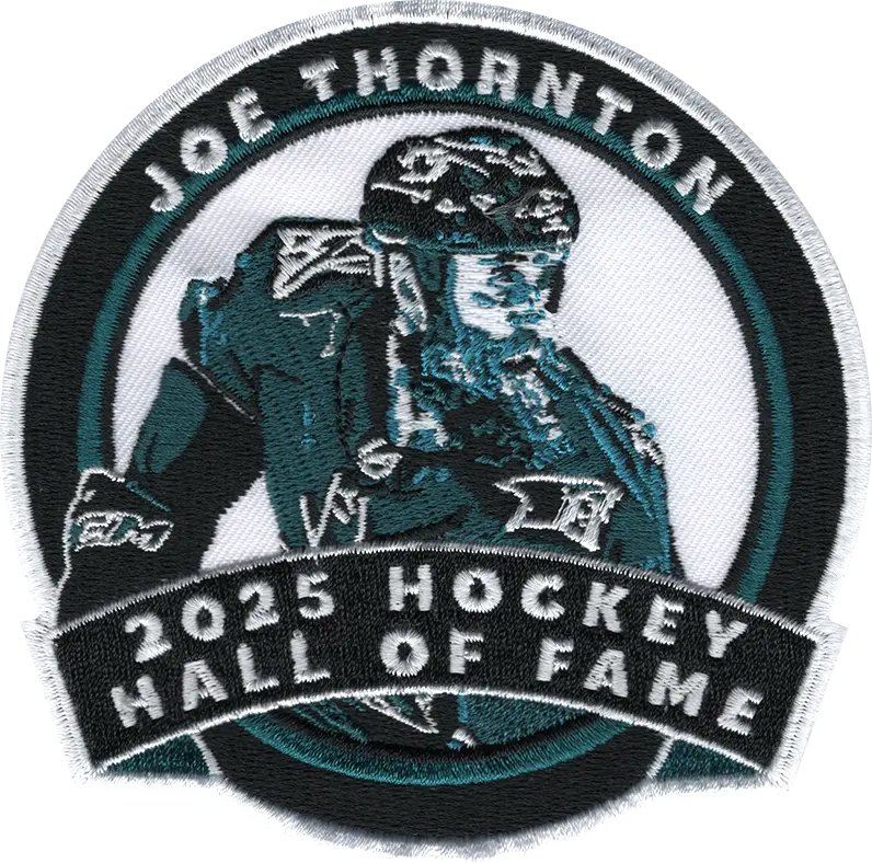 2025 San Jose Sharks Joe Thornton Hockey Hall Of Fame Jersey Patch