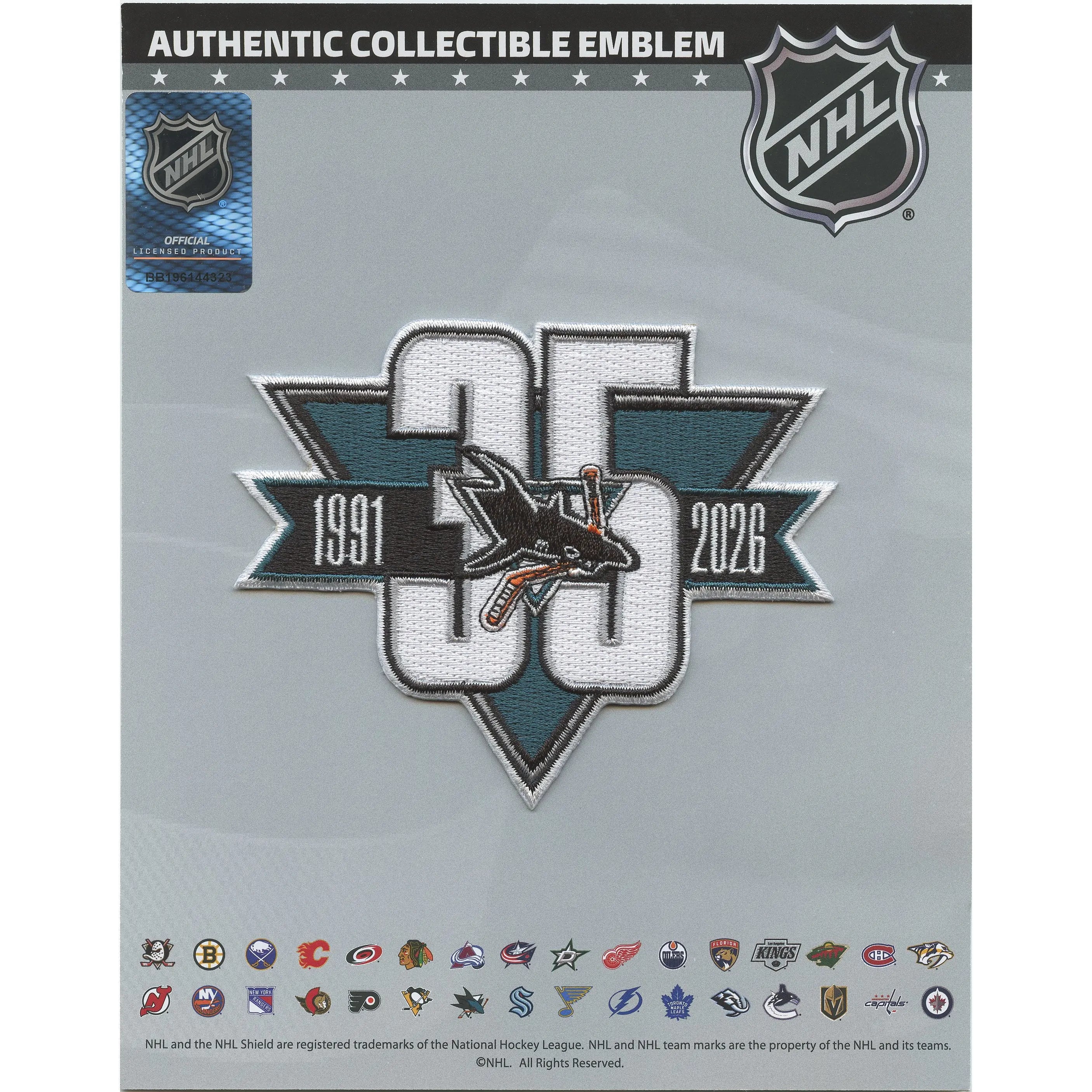 2025 San Jose Sharks Team 35th Anniversary Season Logo Jersey Patch