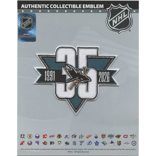 2025 San Jose Sharks Team 35th Anniversary Season Logo Jersey Patch