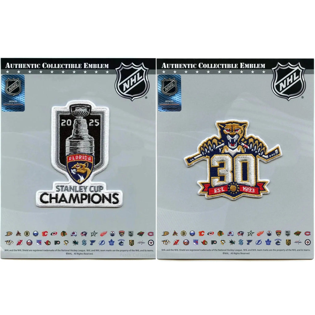 2025 Stanley Cup Champions Florida Panthers 30th Anniversay Patch Combo