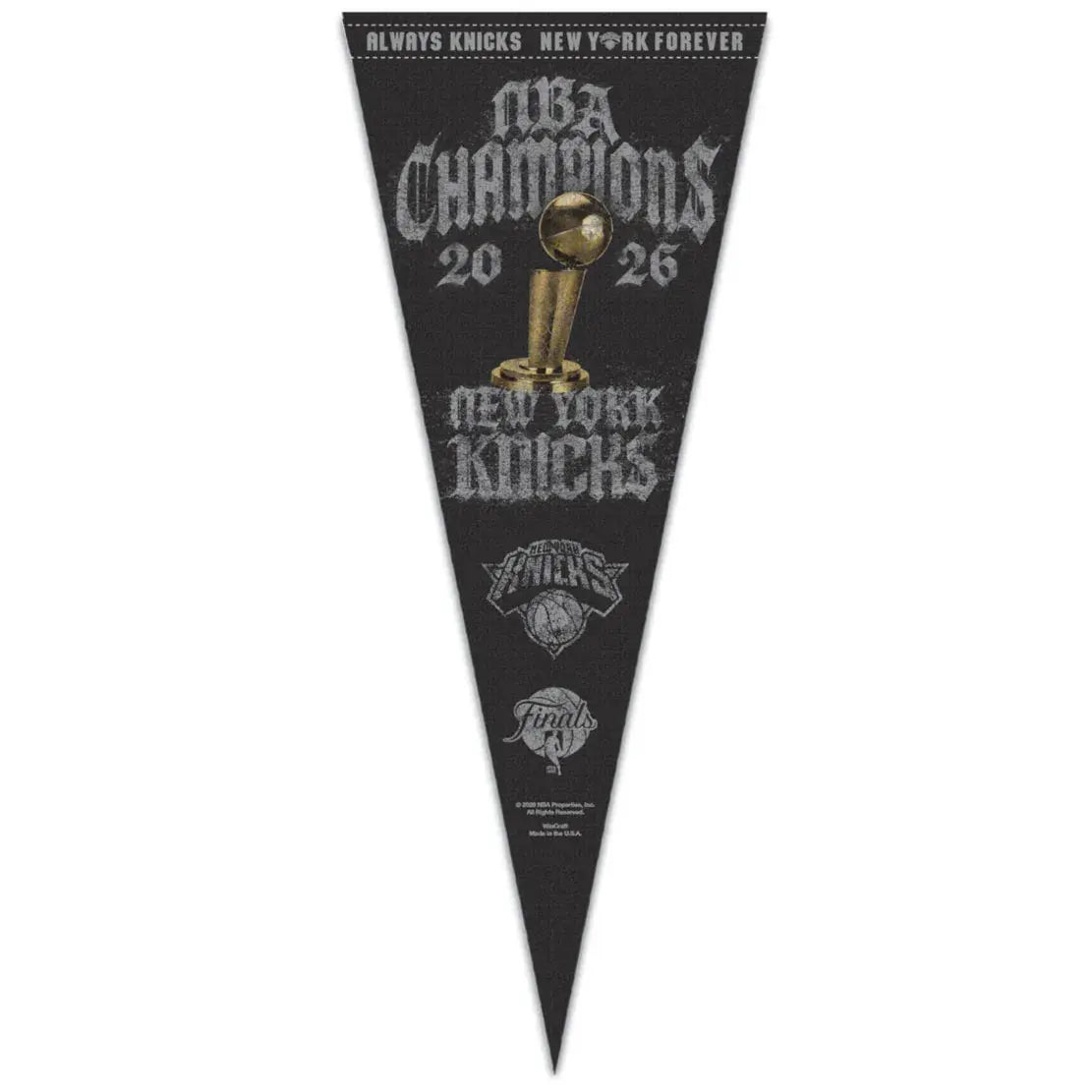 2026 NBA Finals Champions Premium Pennant New York Knicks