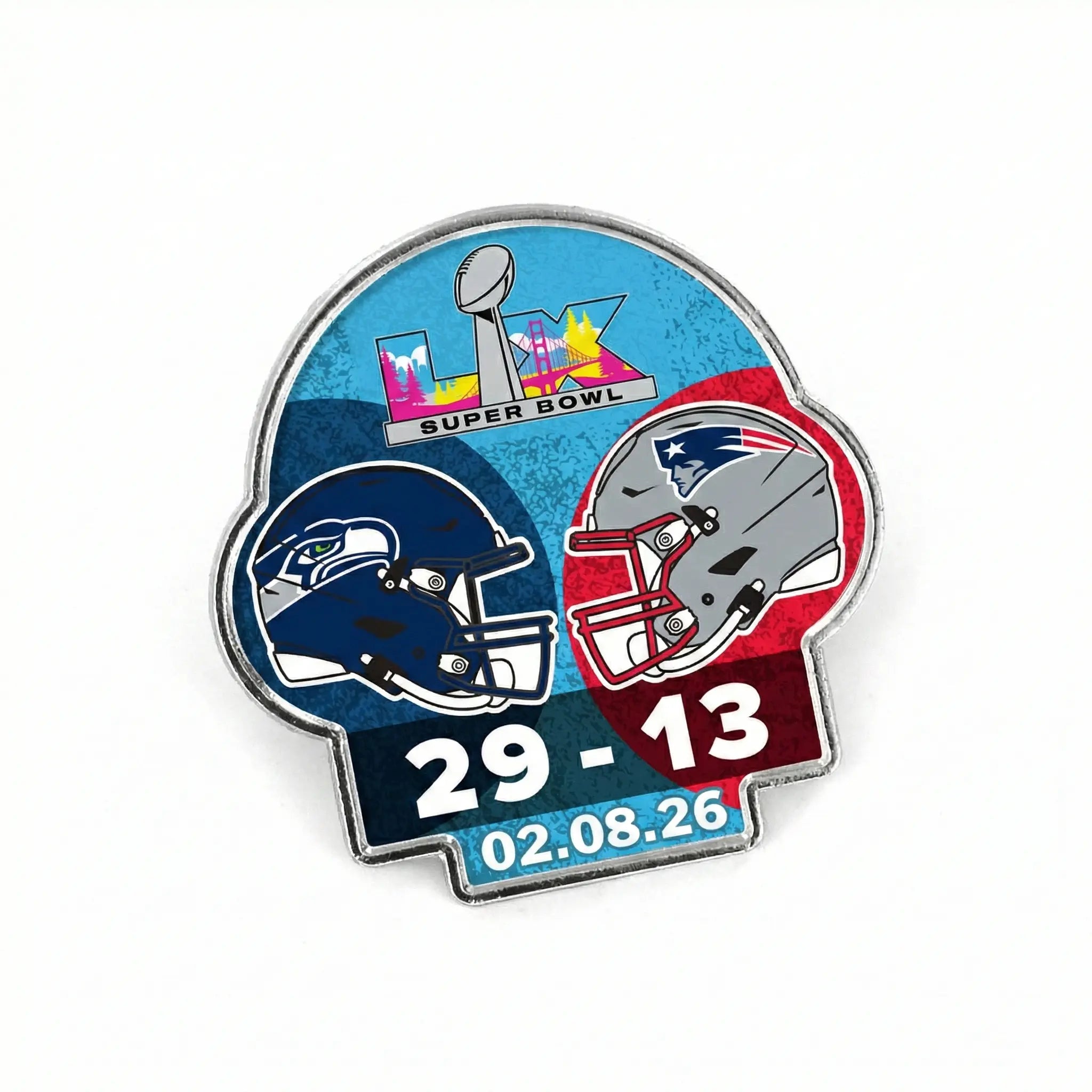 2026 NFL Super Bowl LX 60 Champions Score Pin Seattle Seahawks