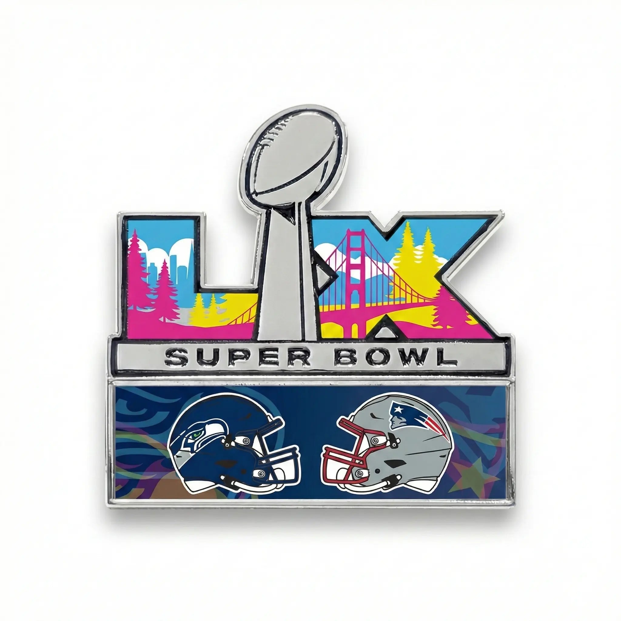 2026 NFL Super Bowl LX 60 New England Patriots vs Seattle Seahawks Dueling Pin