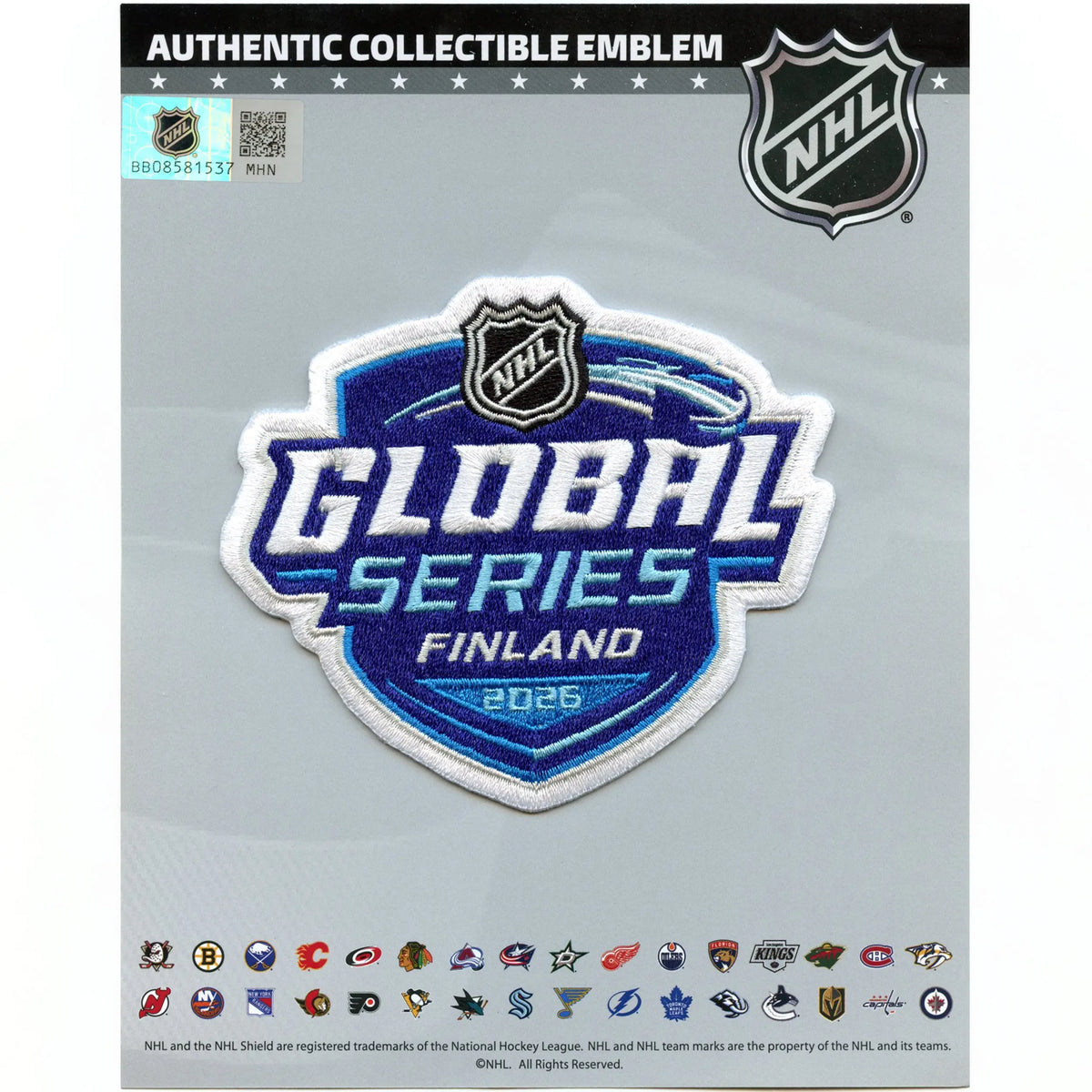 2026 NHL Global Series Jersey Patch Carolina Hurricanes Seattle Kraken Finland