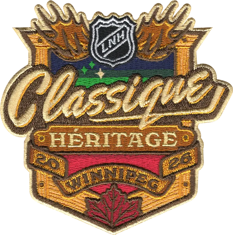 2019 NHL Heritage Classic Jersey Broderie Écusson Winnipeg Jets Calgary Flames