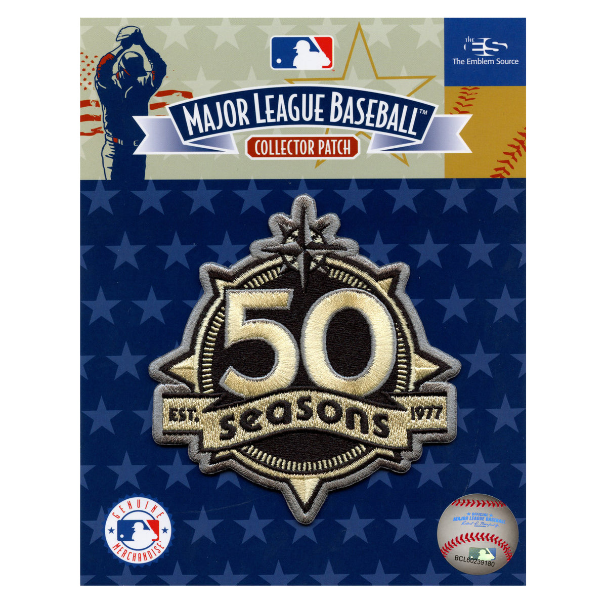 Seattle Mariners 50th Seasons Beige MLB Season Jersey Sleeve Patch