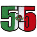 55 Mexican Area Code Patch Represent Country Flag Embroidered Iron On