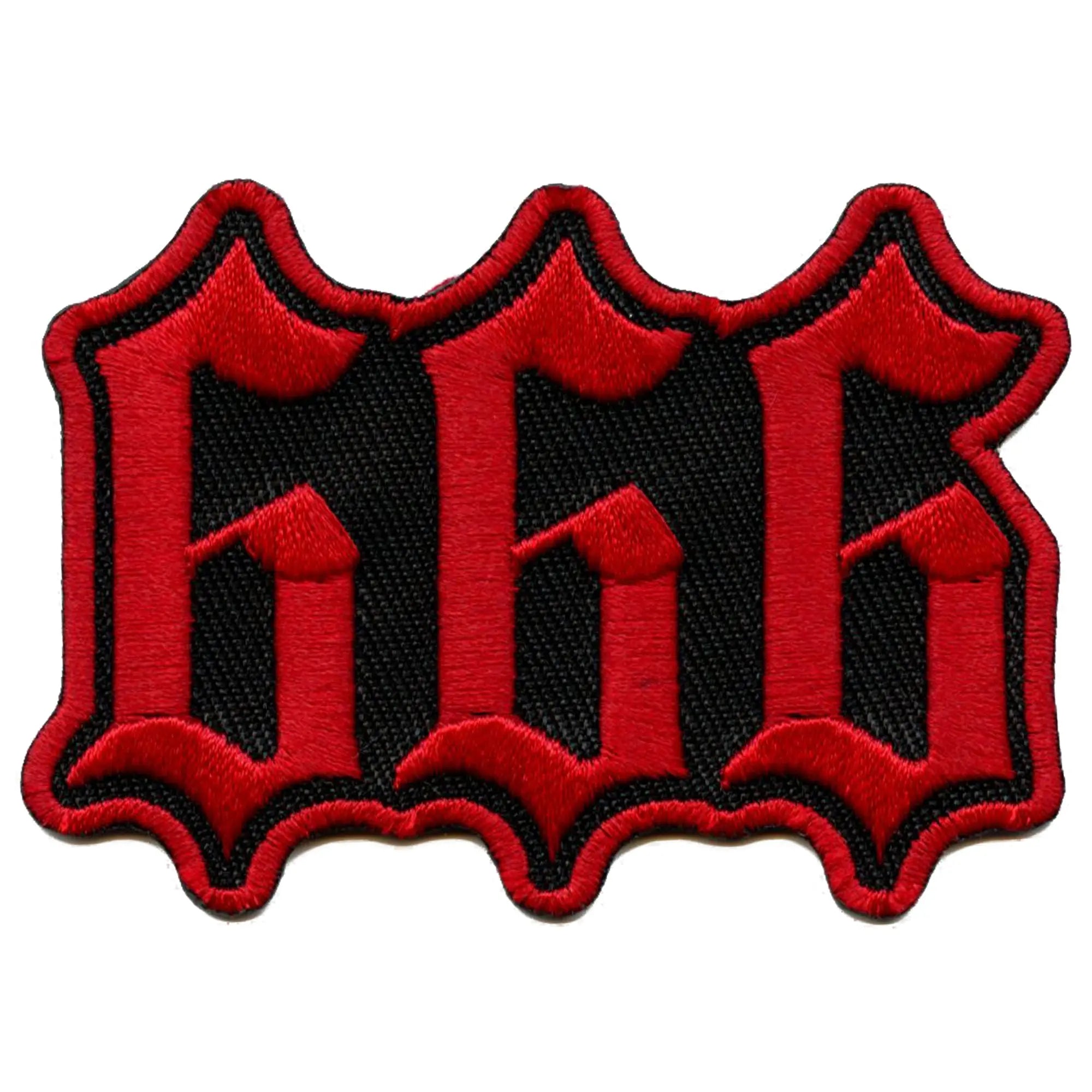 666 Red Numbers Patch Alternative Antichrist Rock Embroidered Iron On ...