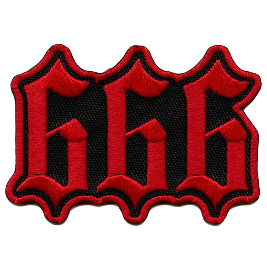 666 Red Numbers Patch Alternative Rock Embroidered Iron On