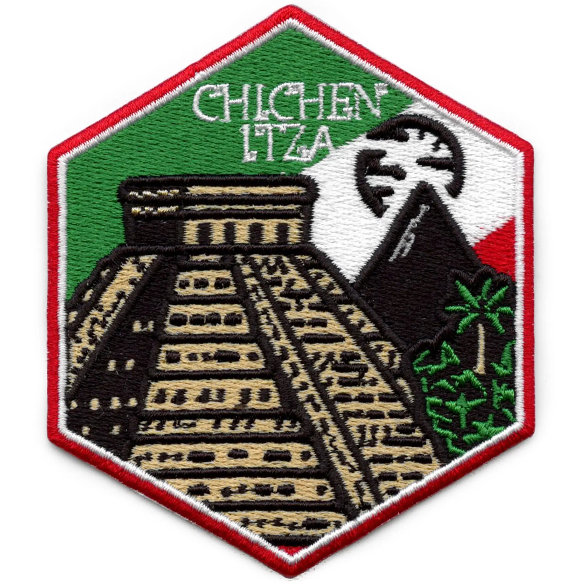 Patch de voyage 7 merveilles du monde Chichen Itza Souvenir Mexique brodé thermocollant