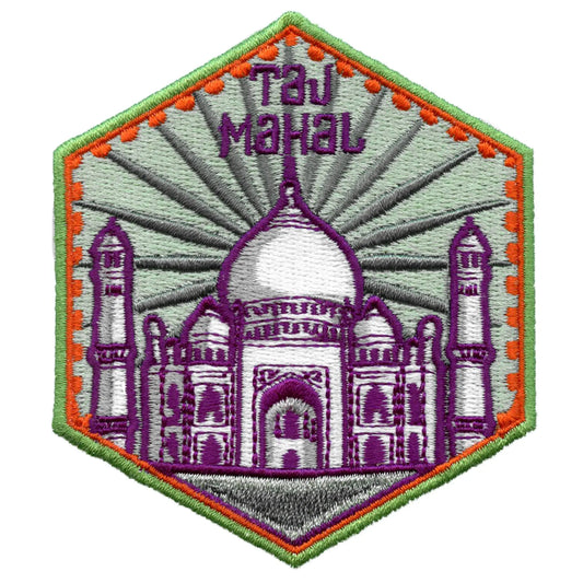 7 Wonders Of The World Travel Patch Taj Mahal Souvenir India Embroidered Iron On
