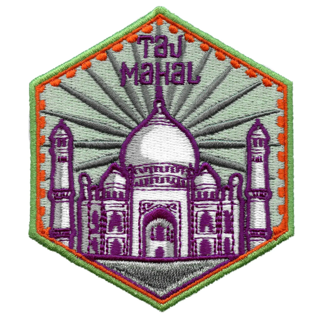 Patch de voyage 7 merveilles du monde Souvenir du Taj Mahal Inde brodé thermocollant