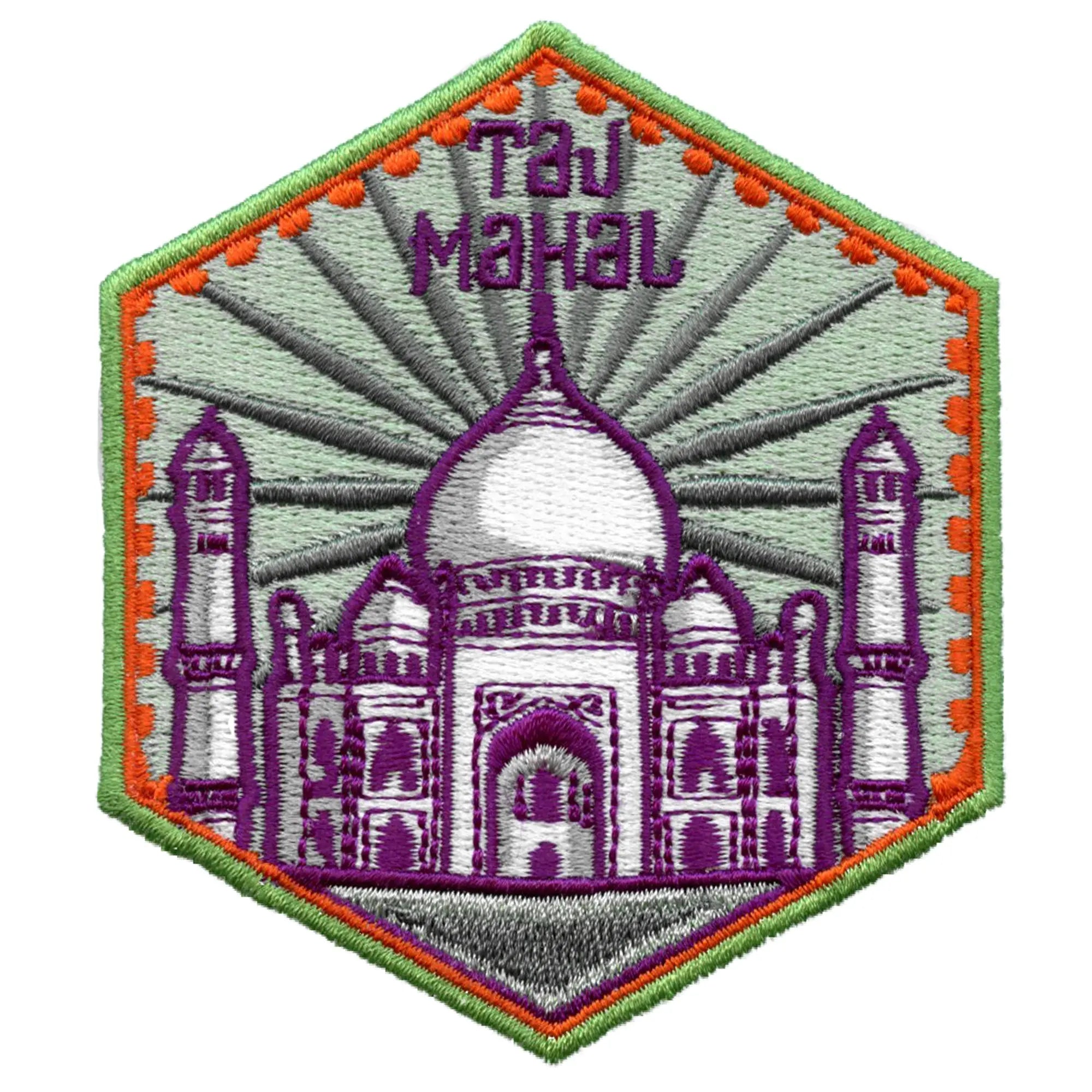Patch de voyage 7 merveilles du monde Souvenir du Taj Mahal Inde brodé thermocollant
