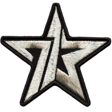 713 Star Houston Patch Texas Area Code Embroidered Iron On Silver Black