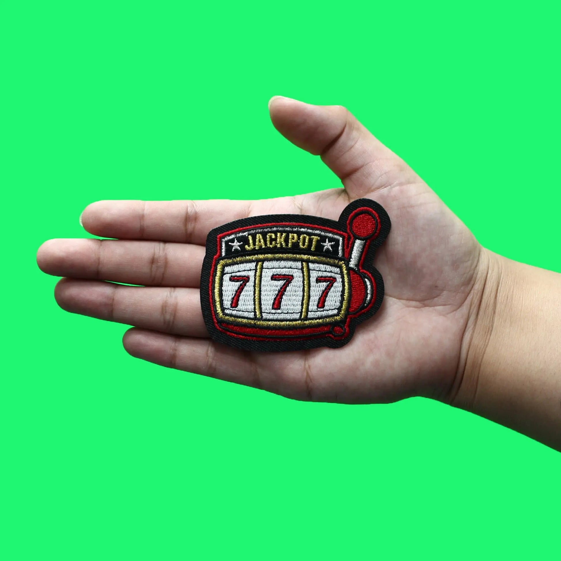 Casino Lucky Jackpot Patch Gambling 777 Vegas Embroidered Iron On
