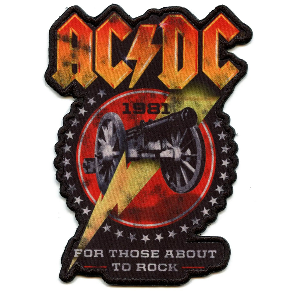 ACDC 1981 For Those About To Rock Patch Classic Rock Band Sublimated Embroidery Iron On