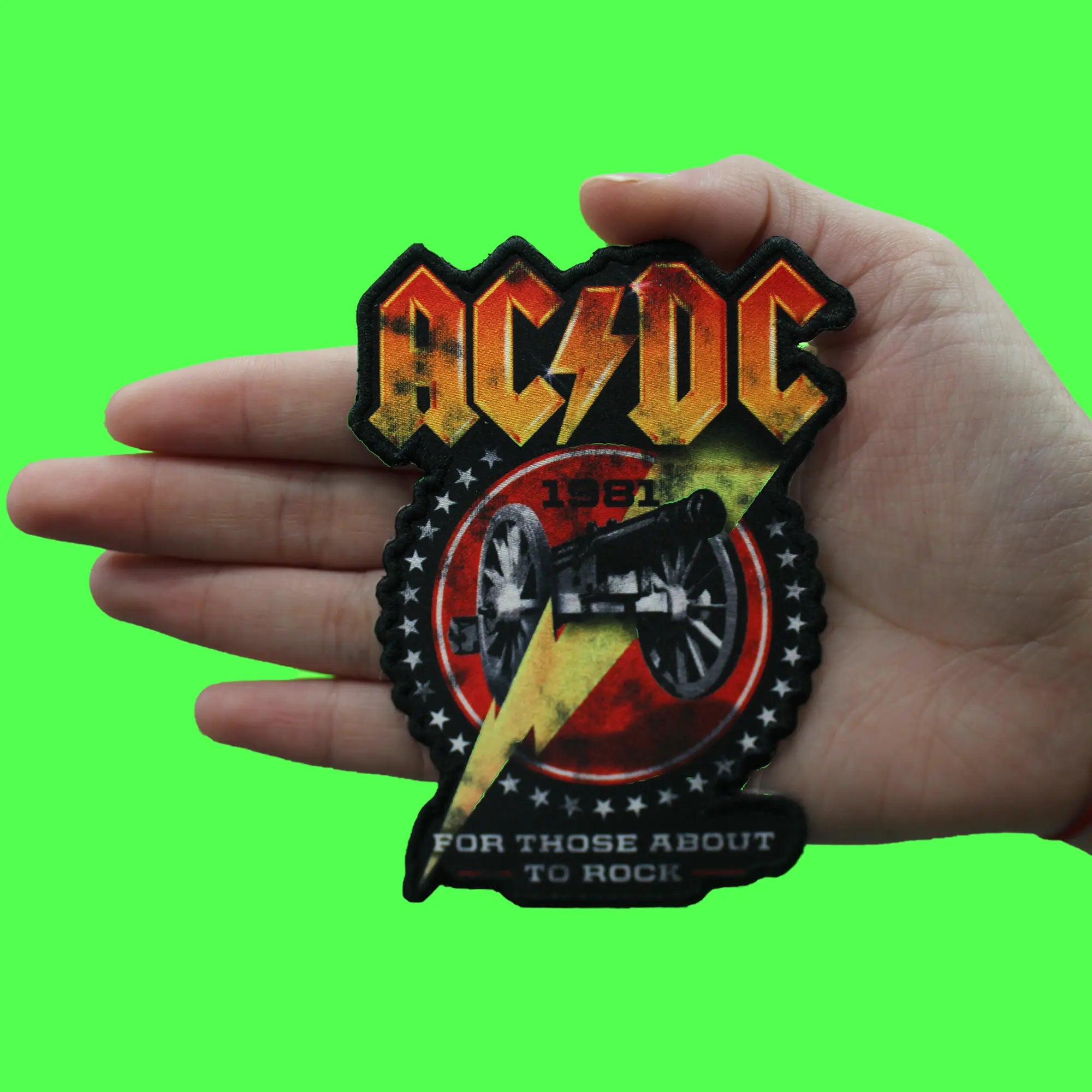 ACDC 1981 For Those About To Rock Patch Classic Rock Band Sublimated Embroidery Iron On