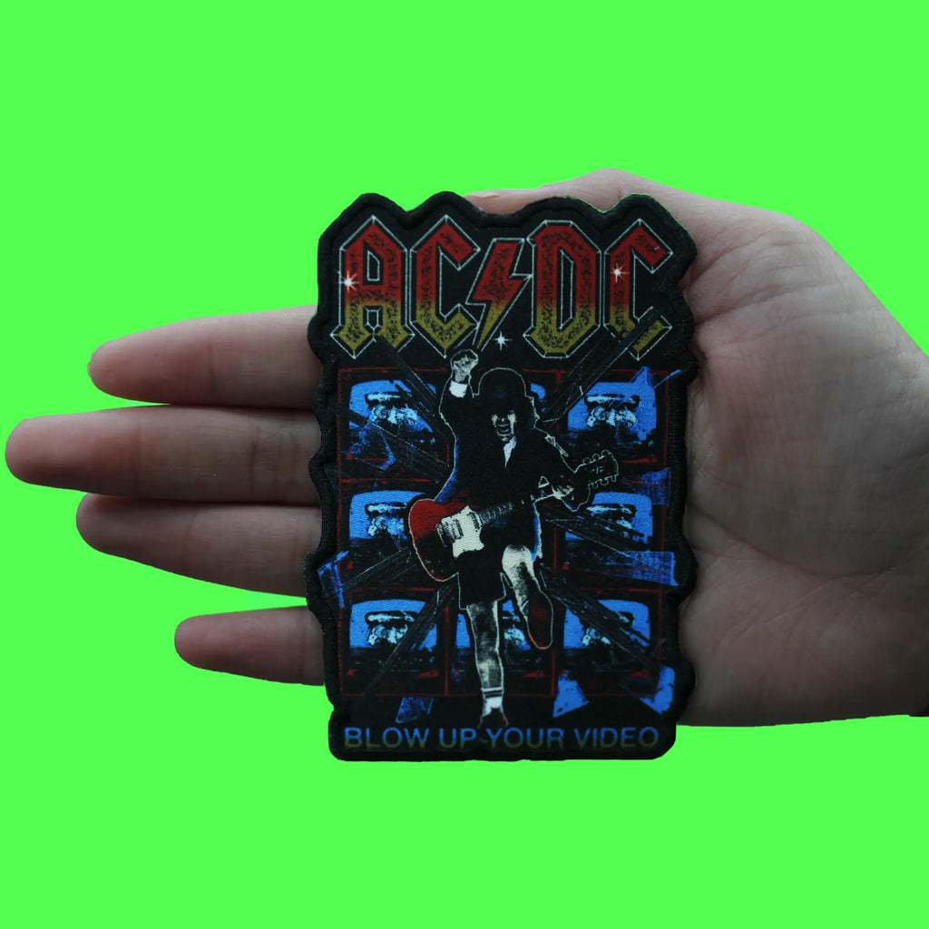 ACDC Blow Up Your Video Patch Classic Rock Band Sublimated Embroidered Iron On
