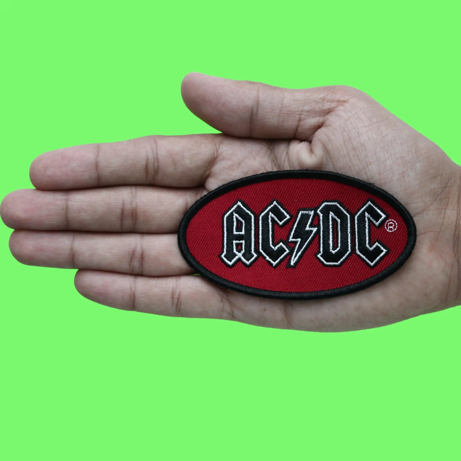 ACDC Oval Logo Patch Music Rock Band Embroidered Iron On