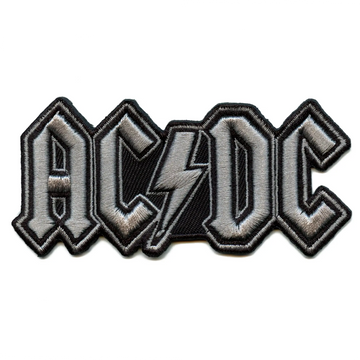 ACDC Silver Logo Patch Music Rock Band Embroidered Iron On