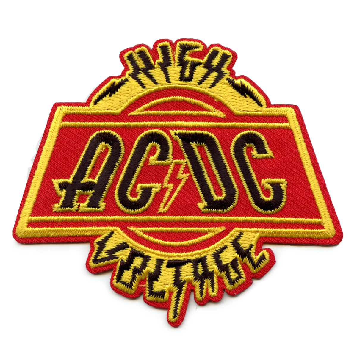 ACDC High Voltage Circle Patch Rock Band Music Embroidered Iron On
