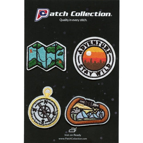 Adventure Mini Set Patch Stay Wild Mountains Embroidered Iron On