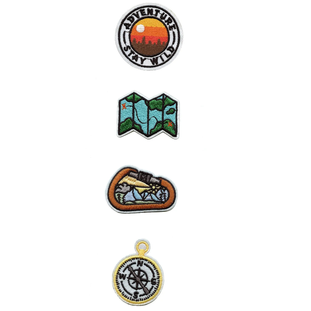 Adventure Mini Set Patch Stay Wild Mountains Embroidered Iron On