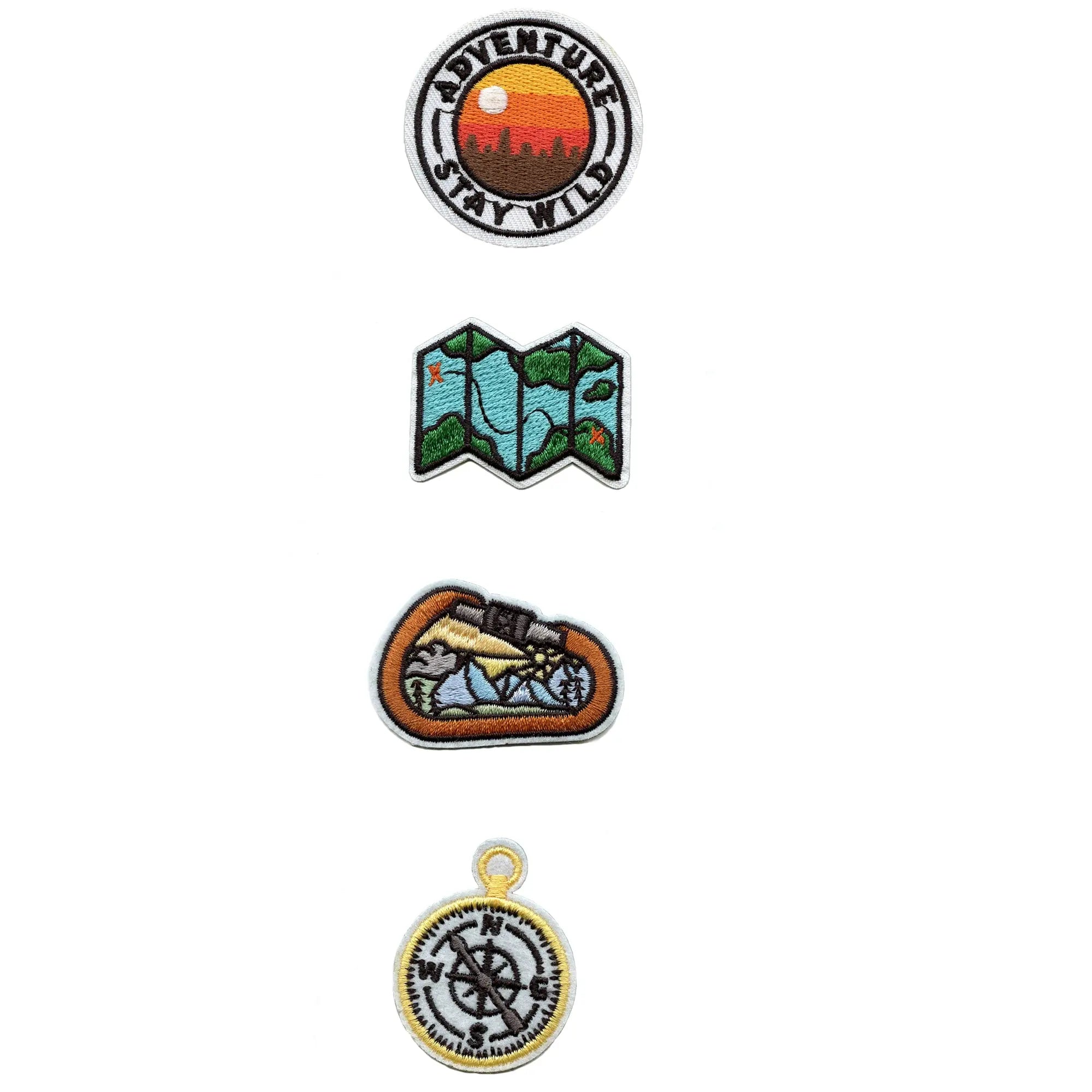 Adventure Mini Set Patch Stay Wild Mountains Embroidered Iron On