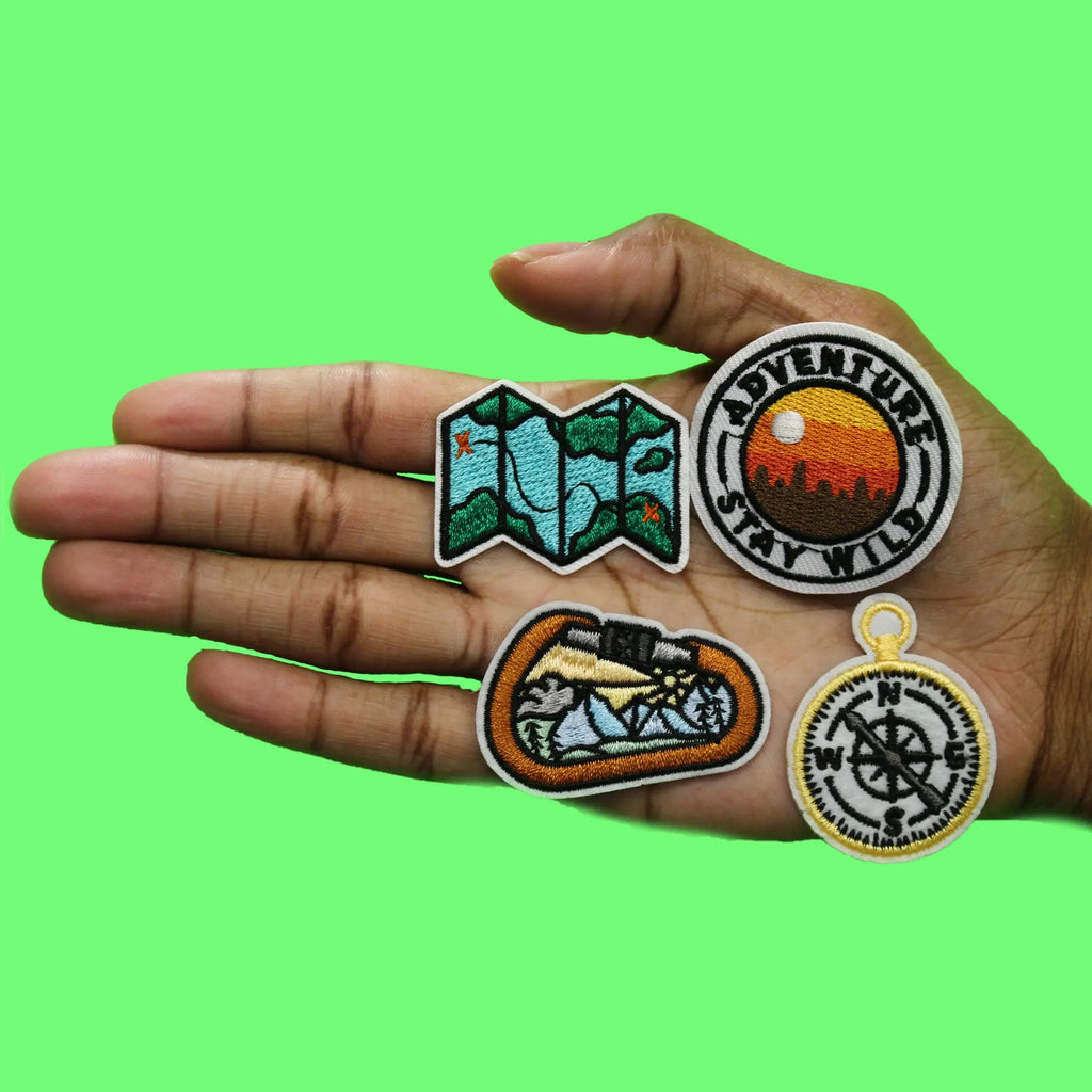Adventure Mini Set Patch Stay Wild Mountains Embroidered Iron On