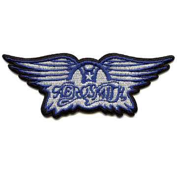 Aerosmith Blue Wings Patch Classic Rock Band Embroidered Iron On