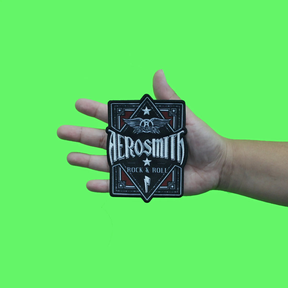 Aerosmith Rock & Roll Patch Rock Band Wings Sublimated Embroidered Iro ...